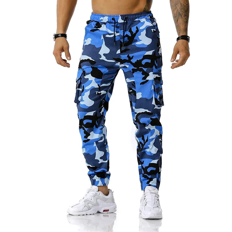 Men's Pure Cotton Camo Cargo Pants Joggers Trousers