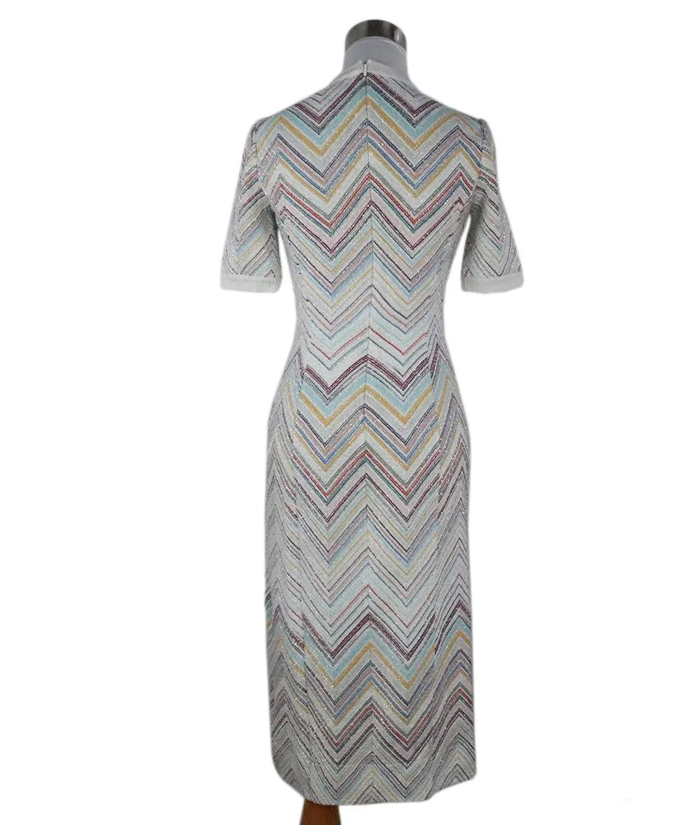 Missoni White Sequin Dress w/ Multicolor Stripes sz 4