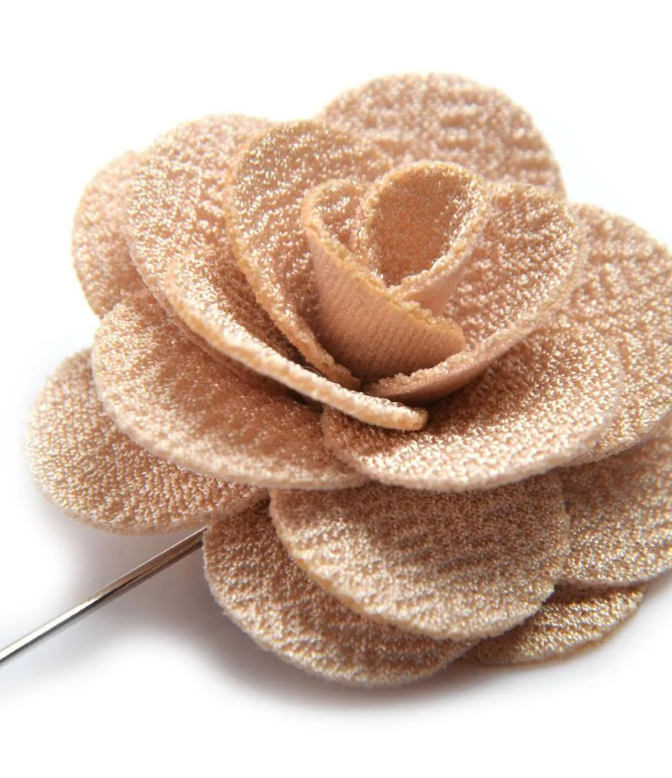 Mocha Rose Flower Lapel Pin