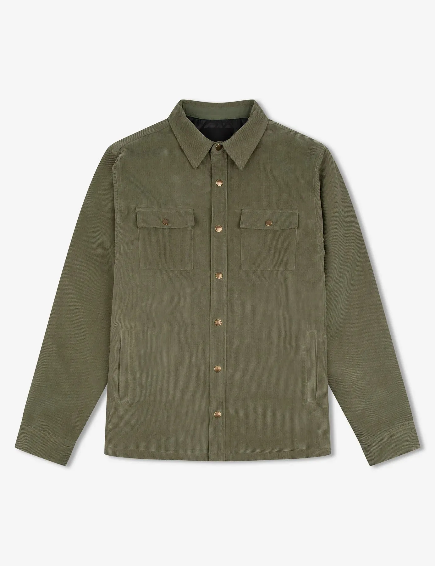 MR SIMPLE - Quilted Cord Jacket - Army