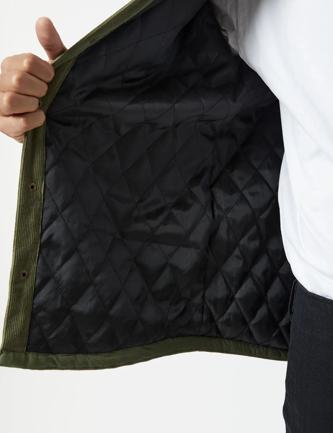 MR SIMPLE - Quilted Cord Jacket - Army