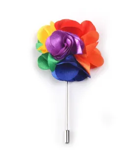 Multi-Color Petals Flower Lapel Pin - Big