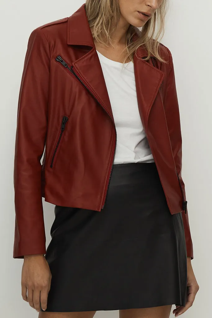 New Yorker Motor Jacket Rhythmic Red Leather