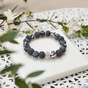 Noir Crystal Stretch Bracelet