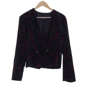 Opera Velvet Multi-Coloured Cropped Jacket UK Size 14