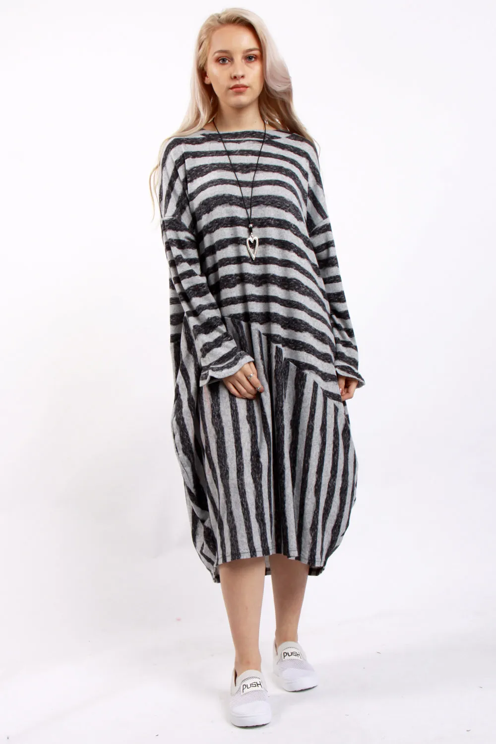 Oversized Stripe lines Style Classic Dress