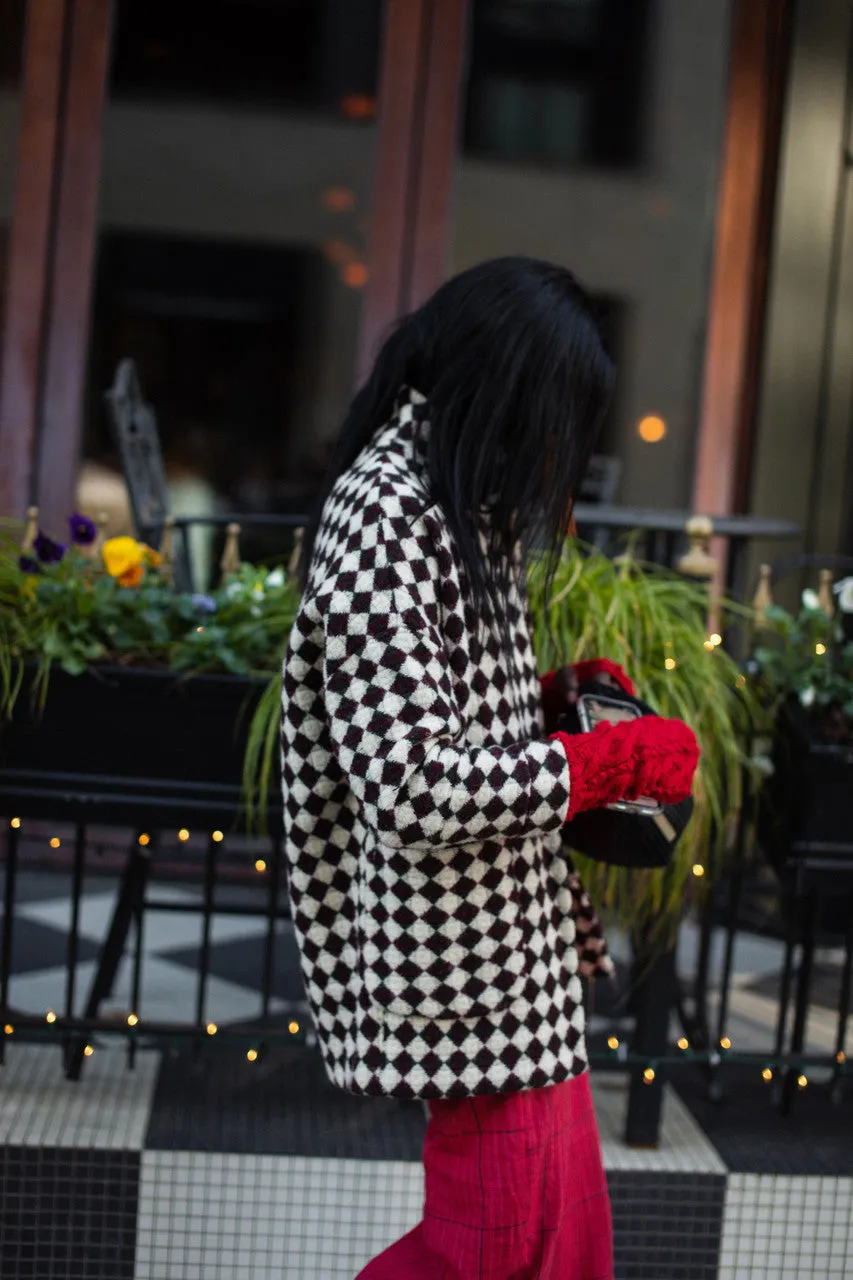 Portuguese Wool Pieper in Red and Black Check - Pre-Order 12/31