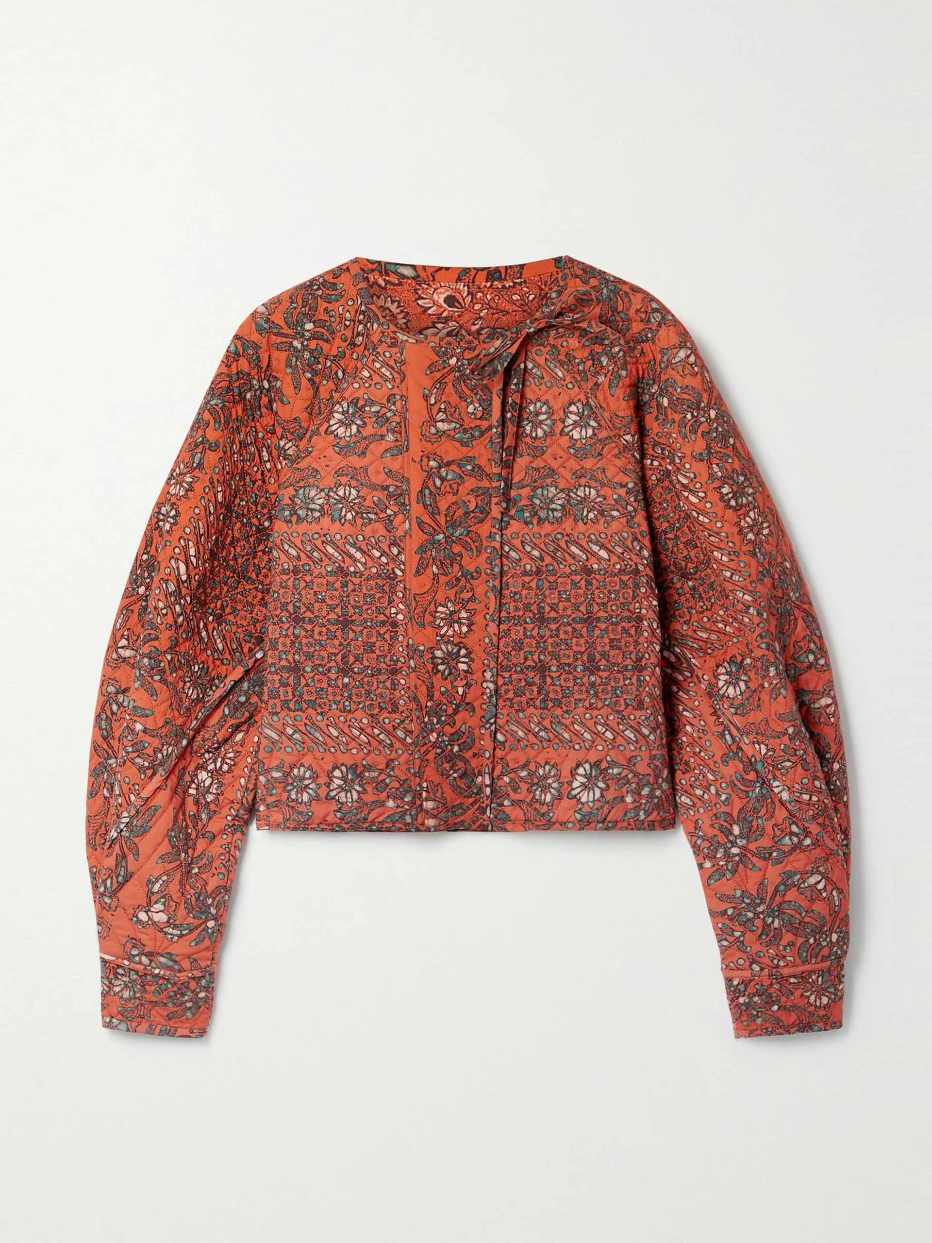 Printed quilted cotton jacket