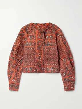 Printed quilted cotton jacket