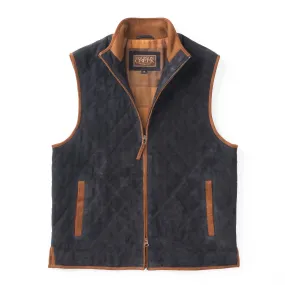 RIDGELAND QUILTED GOAT SUEDE VEST - DARK NAVY