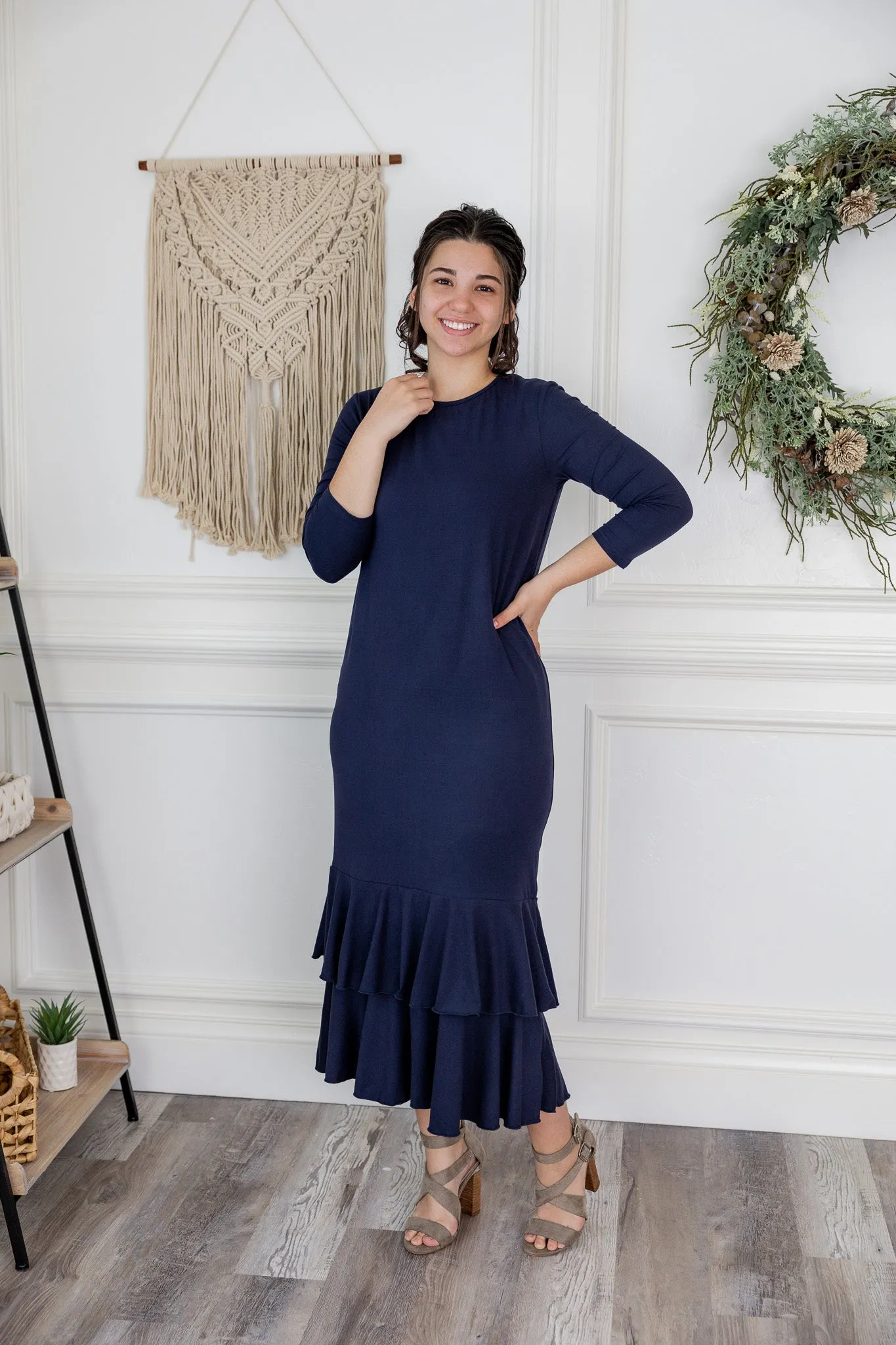 Ruffle Midi Layering Dress