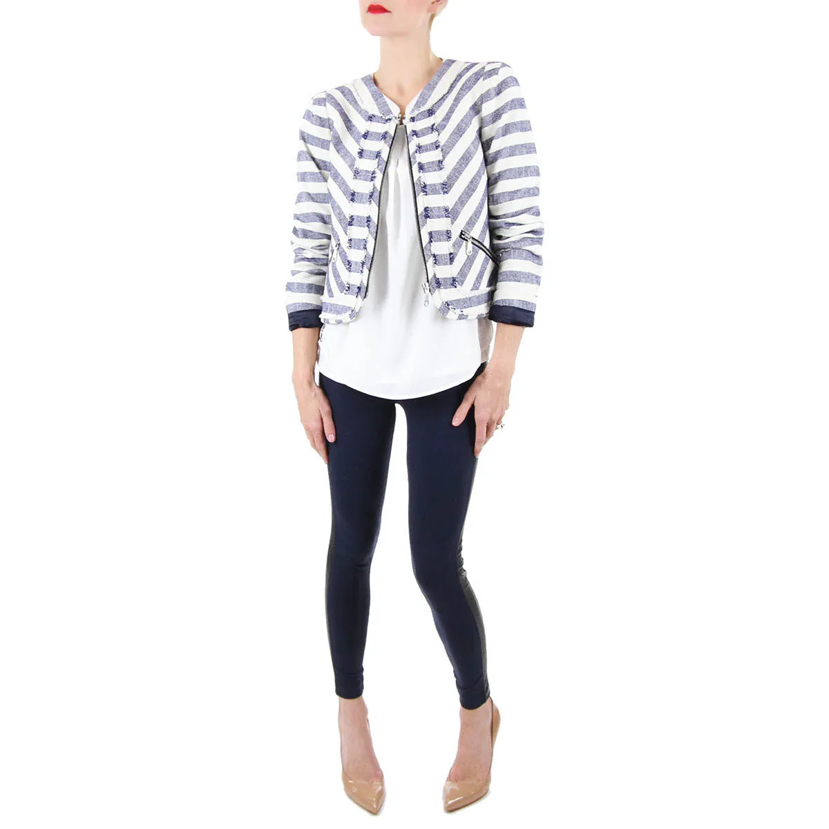 Salinas Jacket in Navy and Ivory