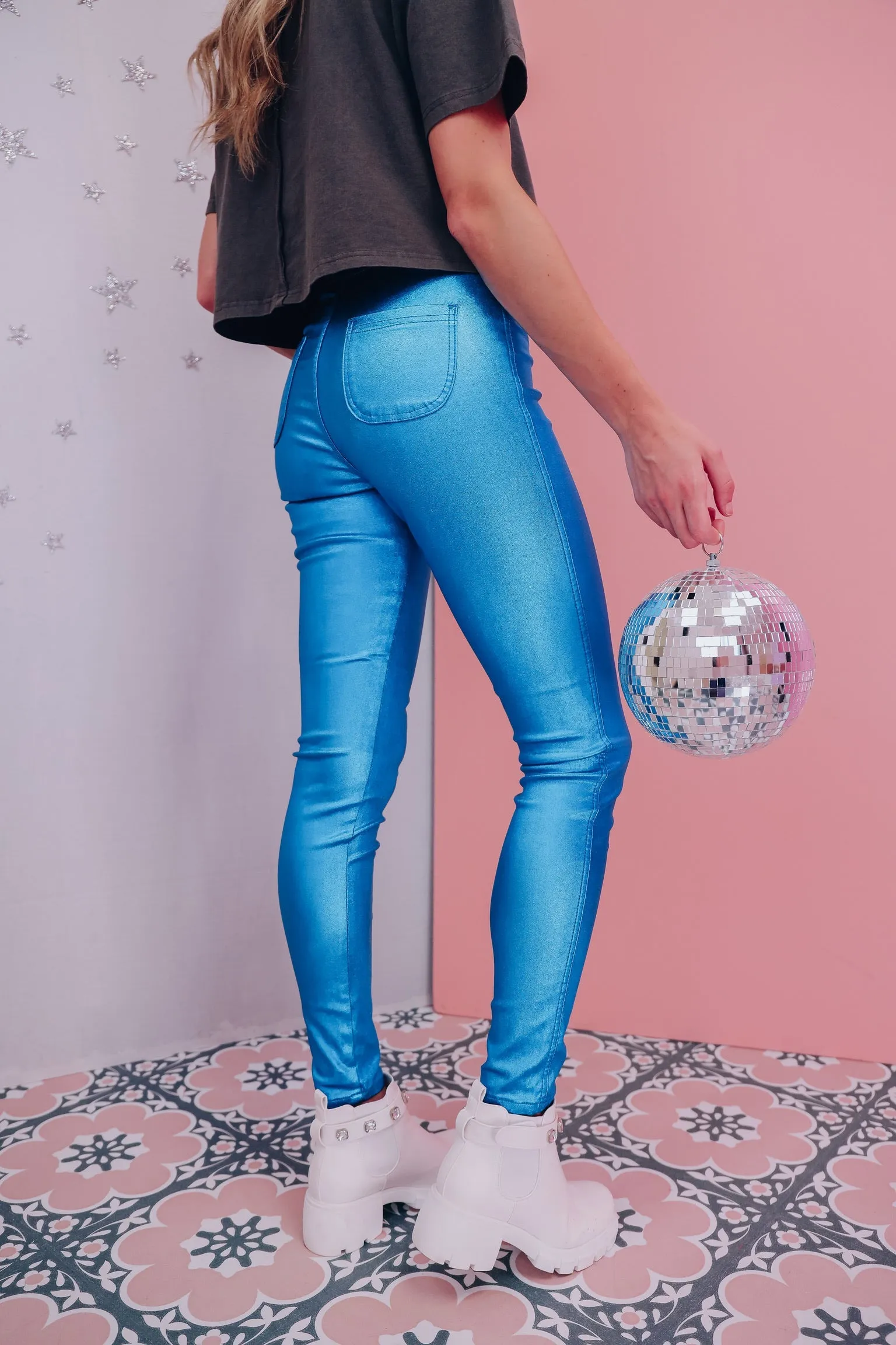 Shimmer And Shine Skinny Pants - Turquoise