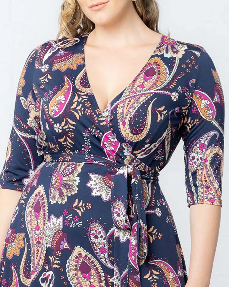 Signature Print Wrap Dress