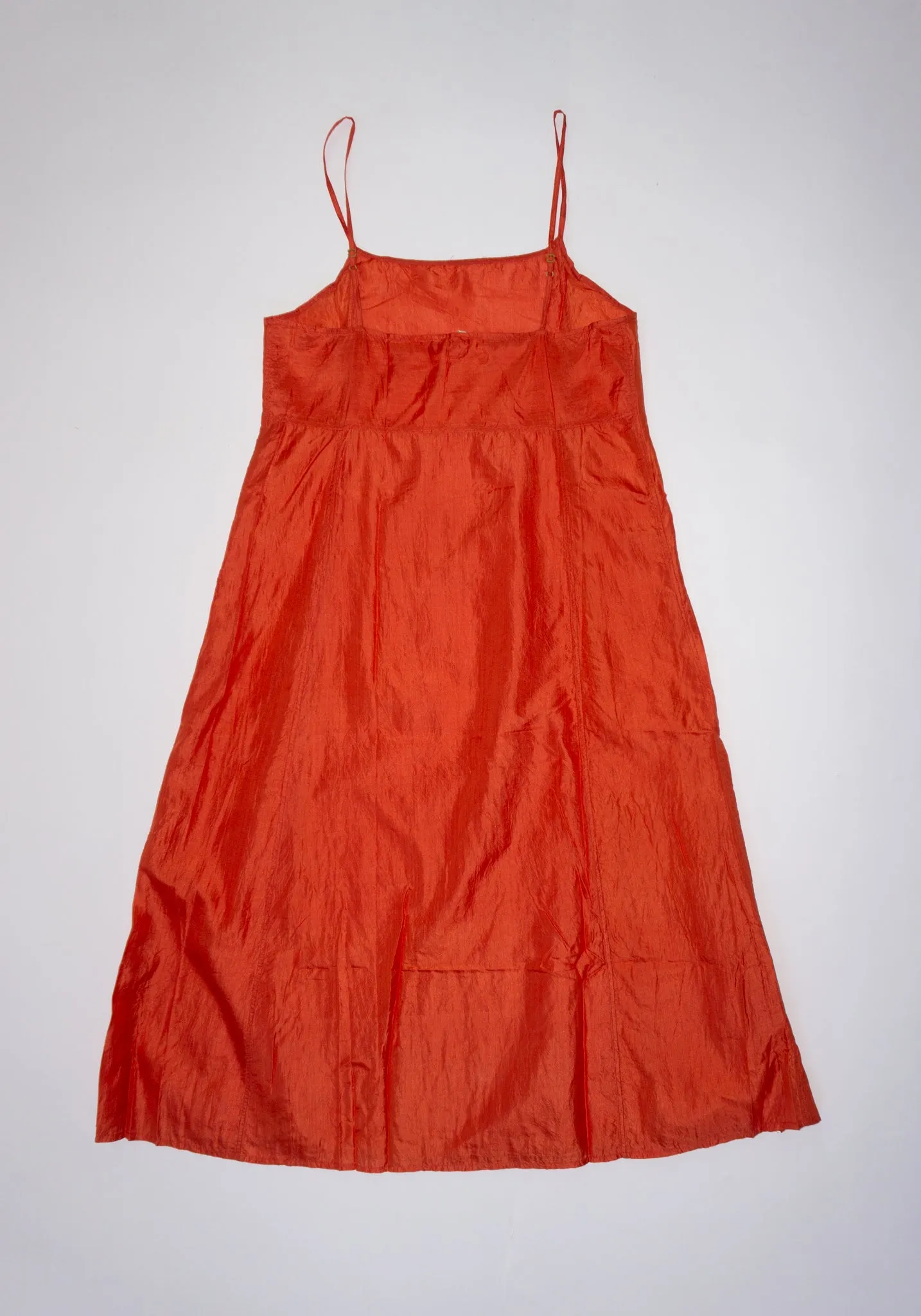 Silk Slip Dress in Coral