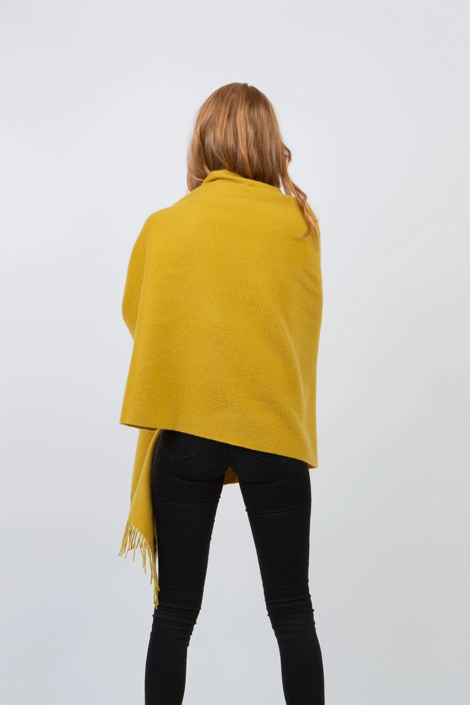 Solid Cashmere Stole - Sulphur Green