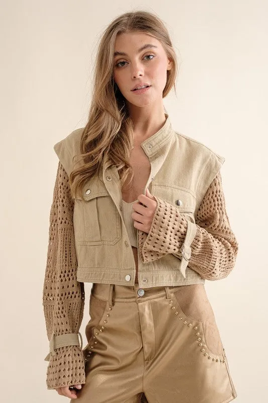 Sonya Crop Crochet Jacket