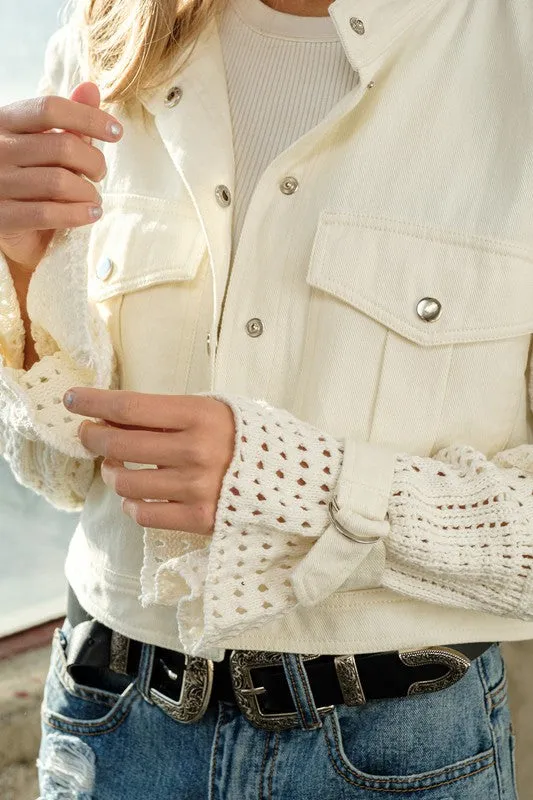 Sonya Crop Crochet Jacket