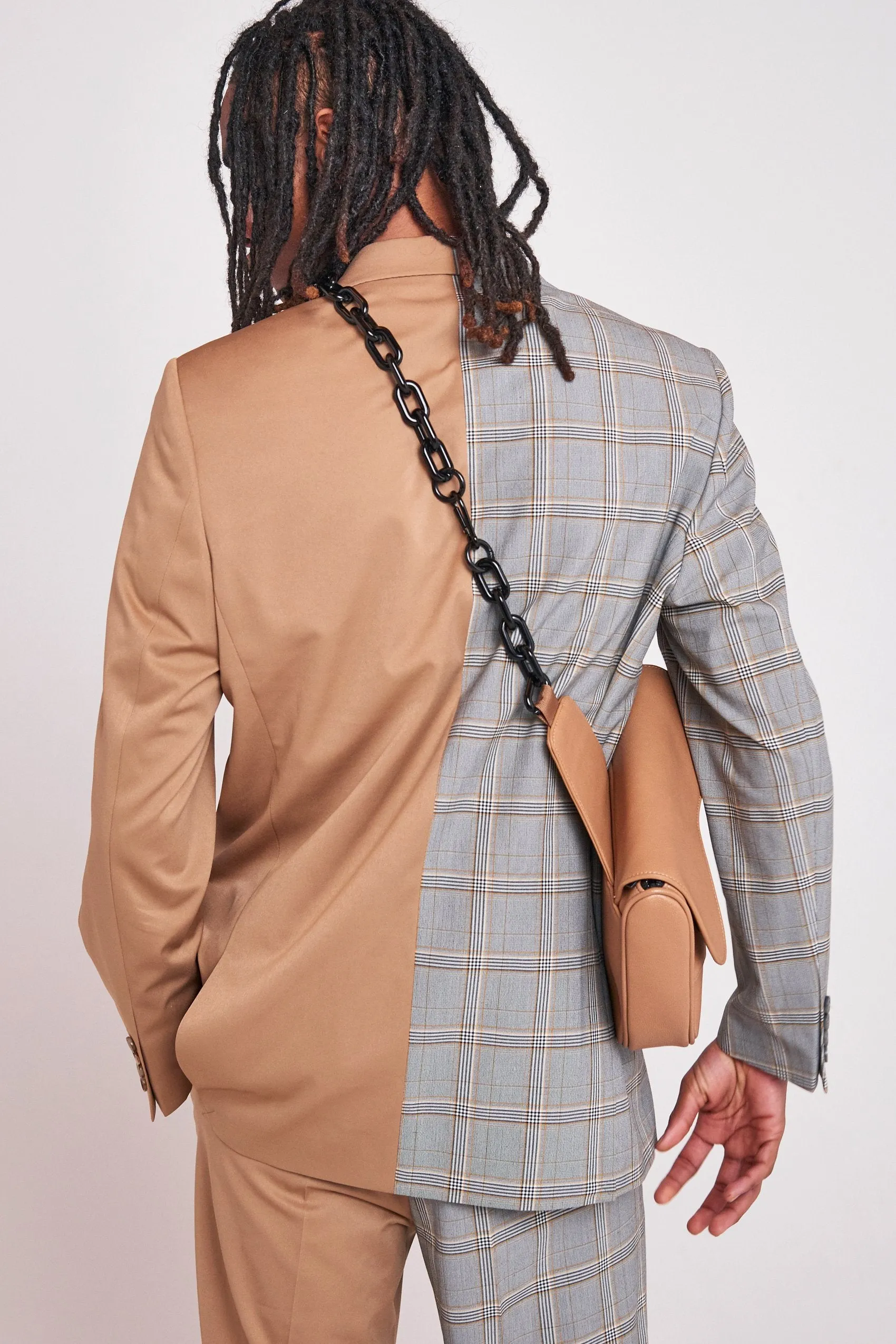 Spliced Check Blazer