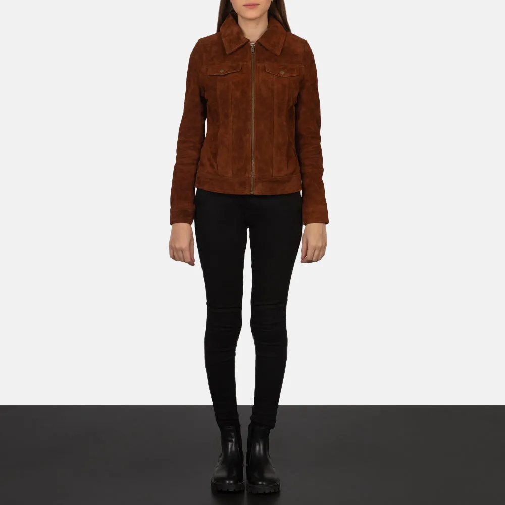 Suzy Brown Suede Trucker Jacket