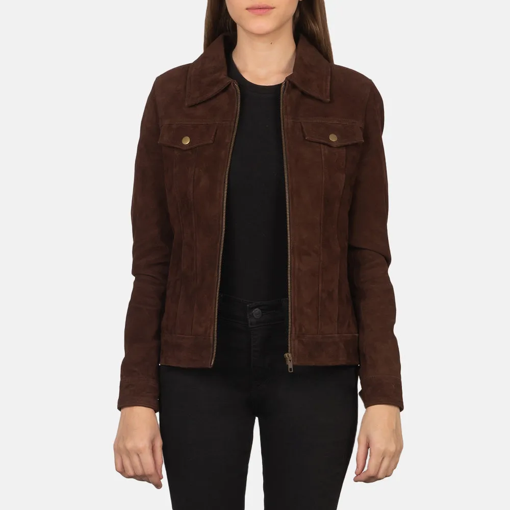 Suzy Mocha Suede Trucker Jacket