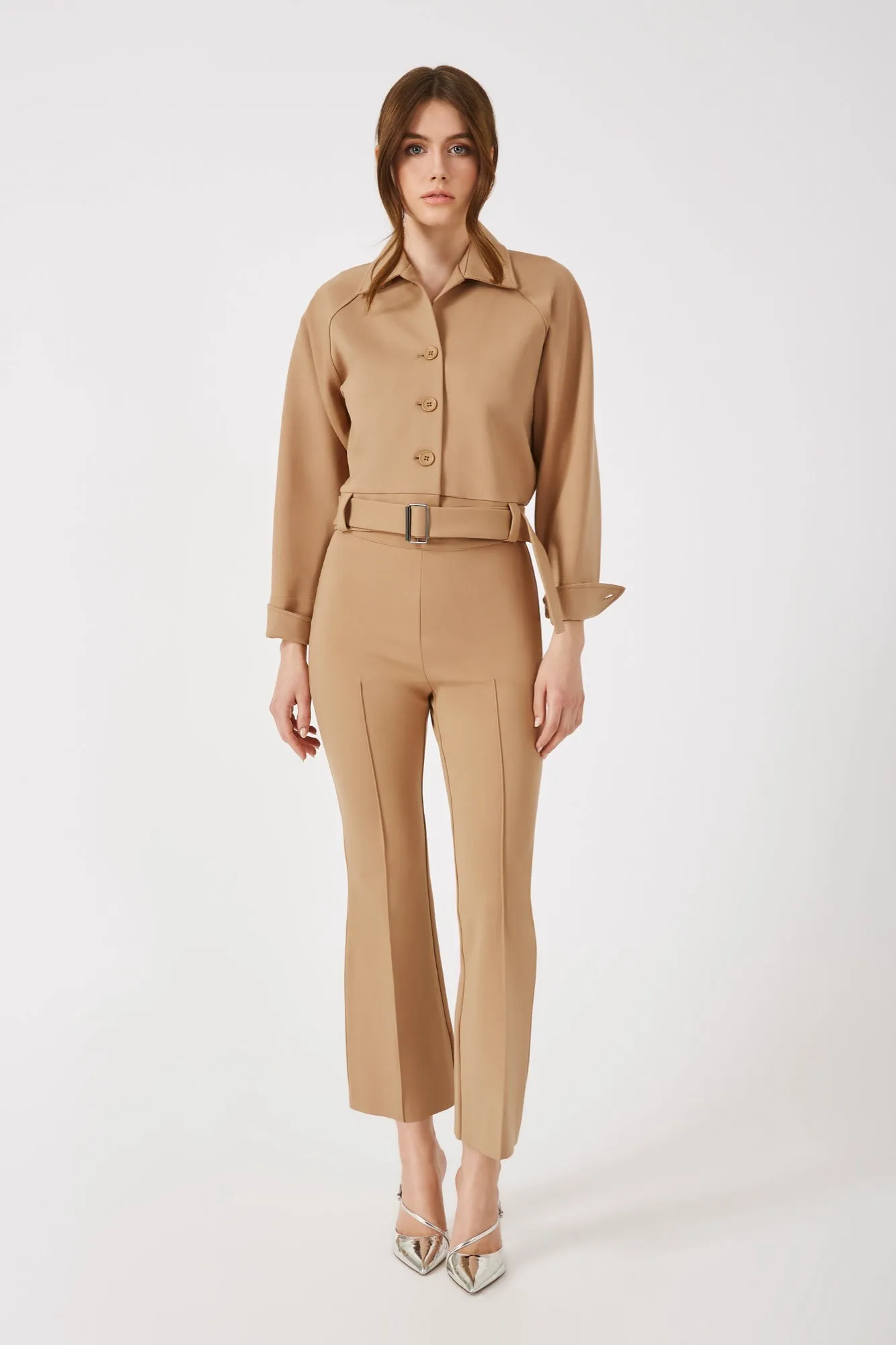 The Pierce - Desert Tan Cropped Trench Jacket