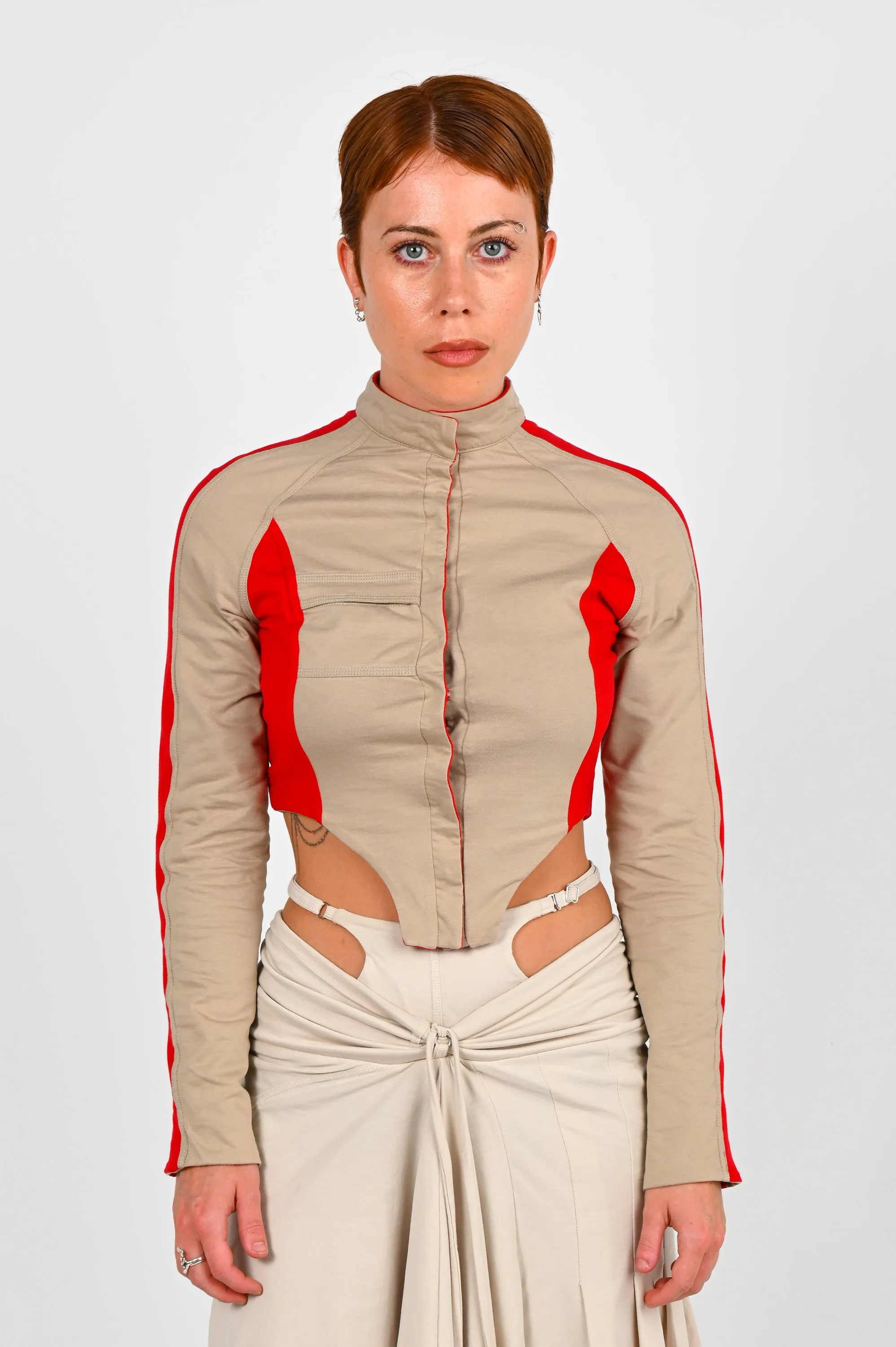 Toilè 'Plug' Reversible Light Jacket in Red & Khaki