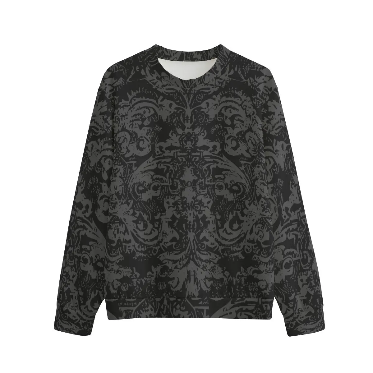 Vampire Art 100% Cotton Grunge Black Damask Unisex Sweatshirt Jumper | 310GSM Cotton