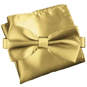 Vegas Gold [Silky Smooth] - Bow Tie and Pocket Square Matching Set