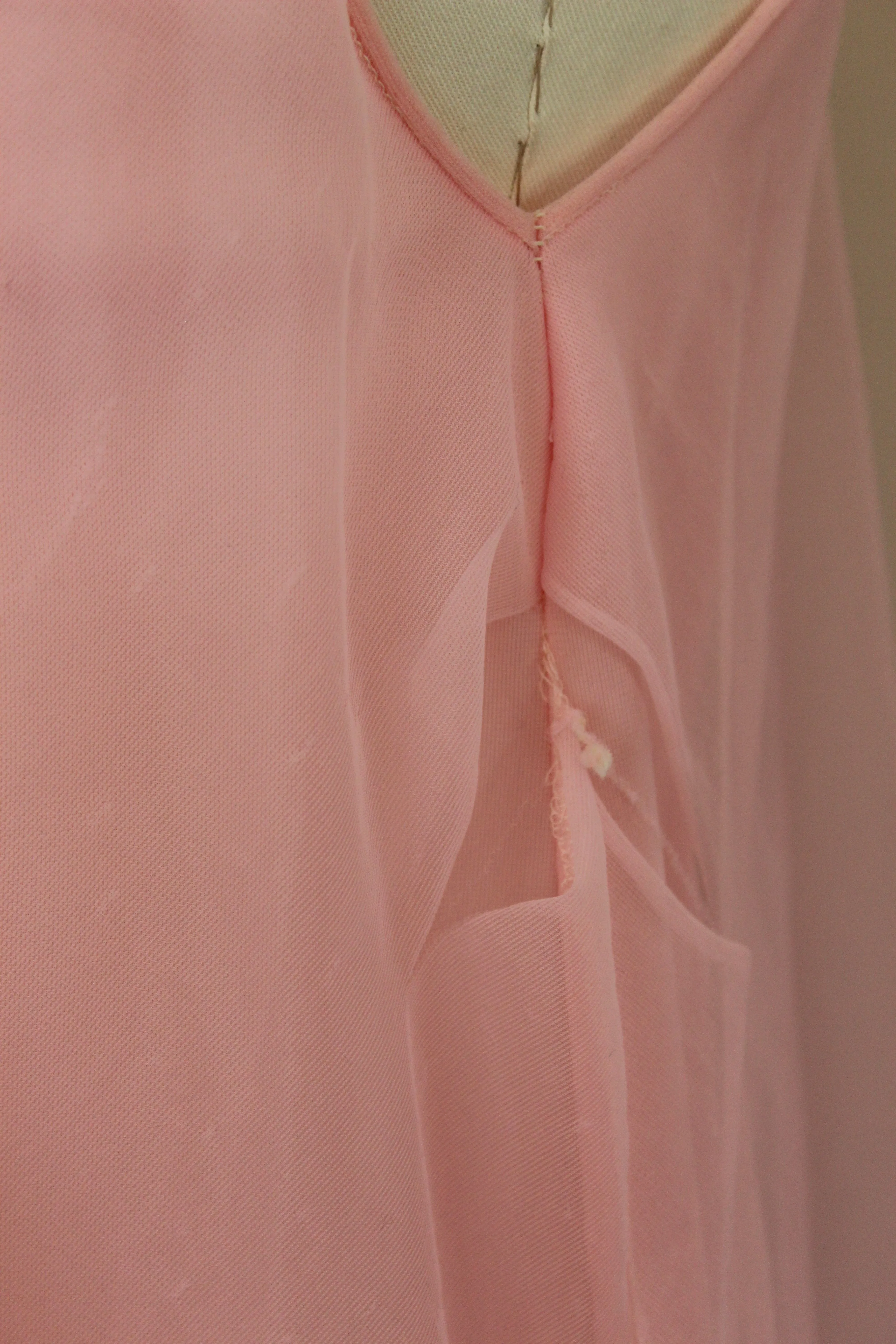 Vintage 1960s Pink Nylon Babydoll Nightgown