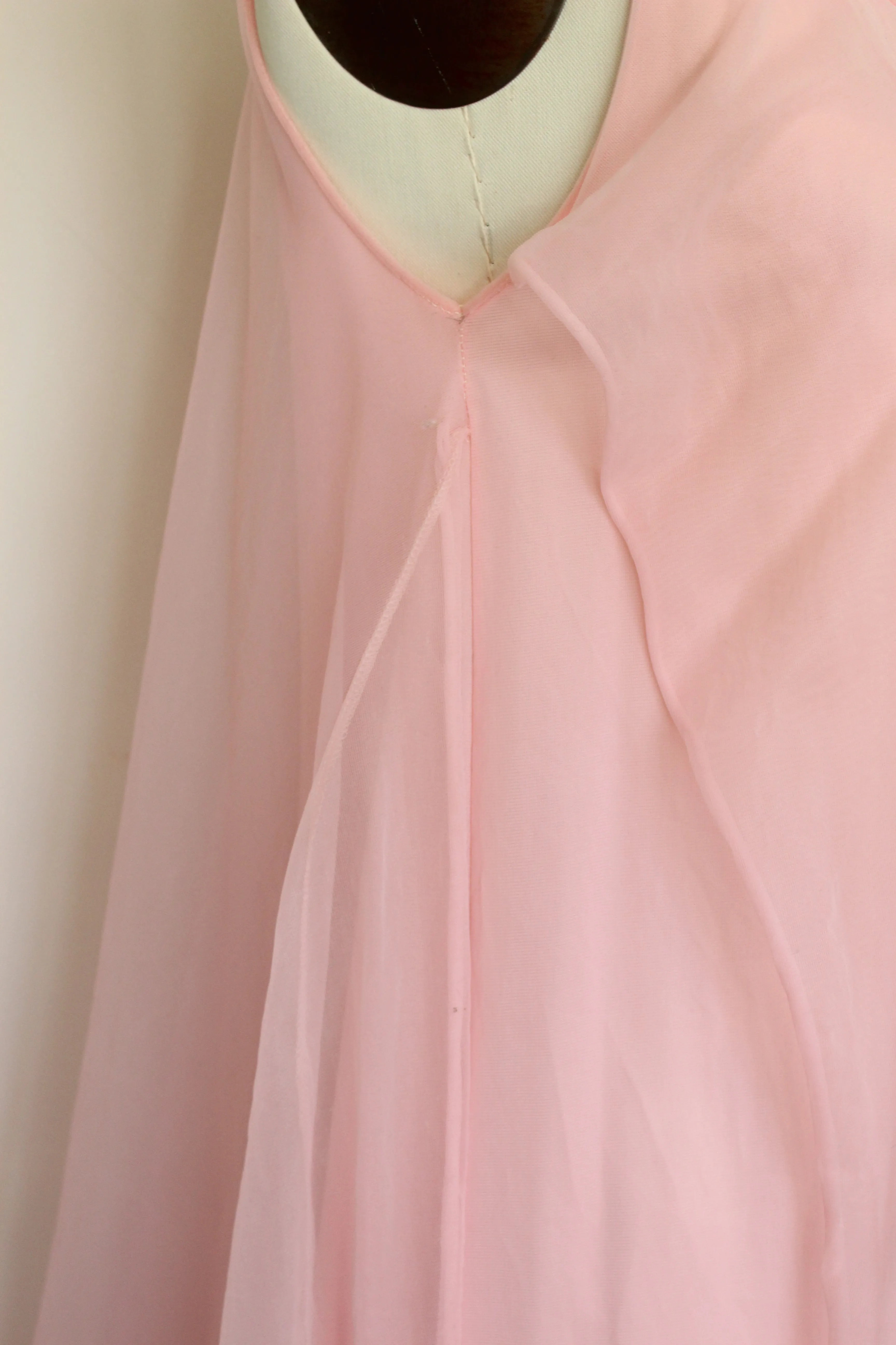 Vintage 1960s Pink Nylon Babydoll Nightgown