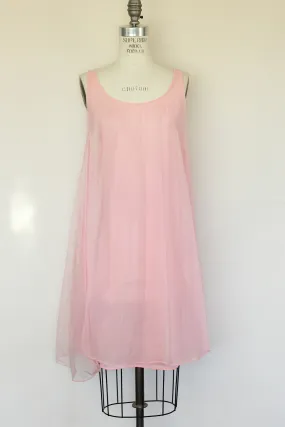 Vintage 1960s Pink Nylon Babydoll Nightgown