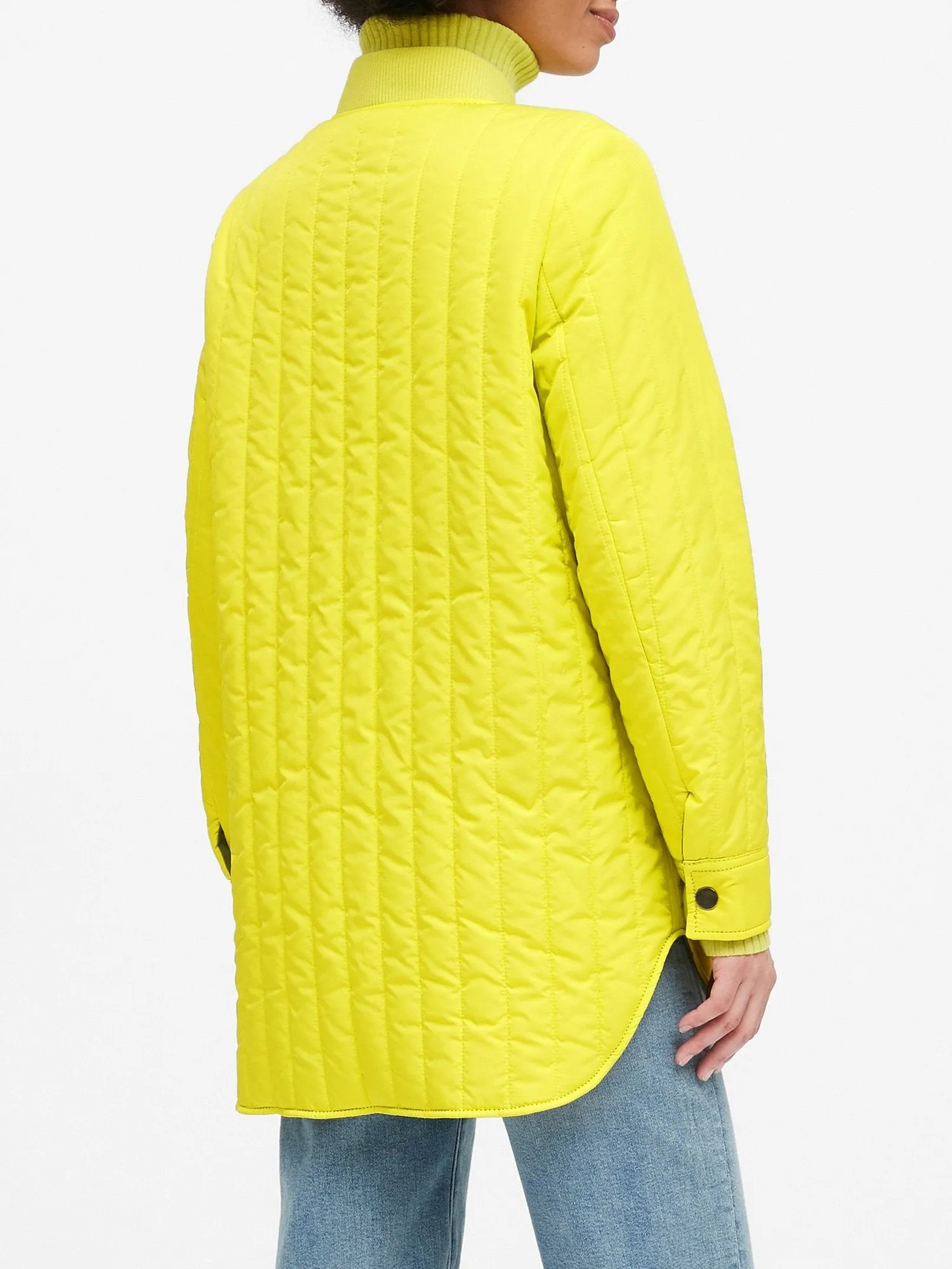 Water-Resistant Reversible Jacket in Green & Neon Yellow