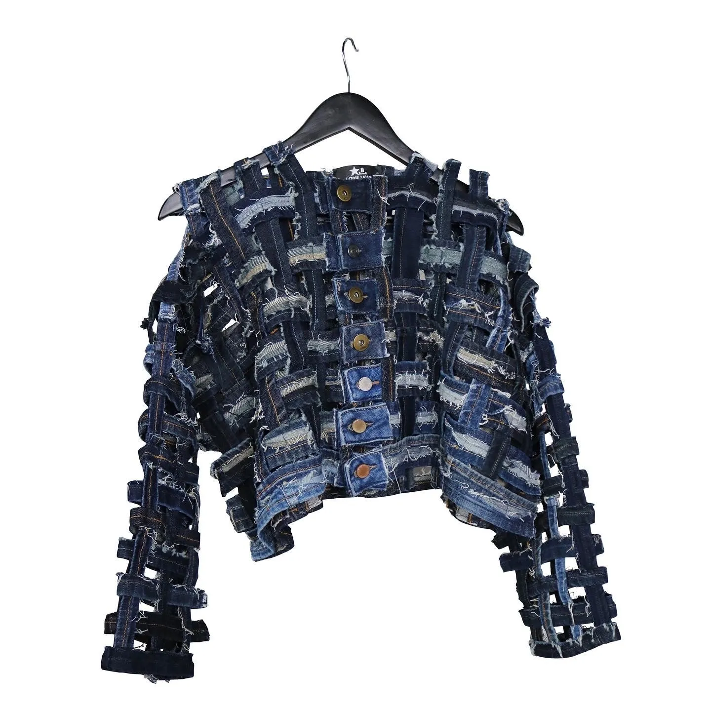 Weave Me (Into Yr Sin) - Upcycled denim Crop jacket