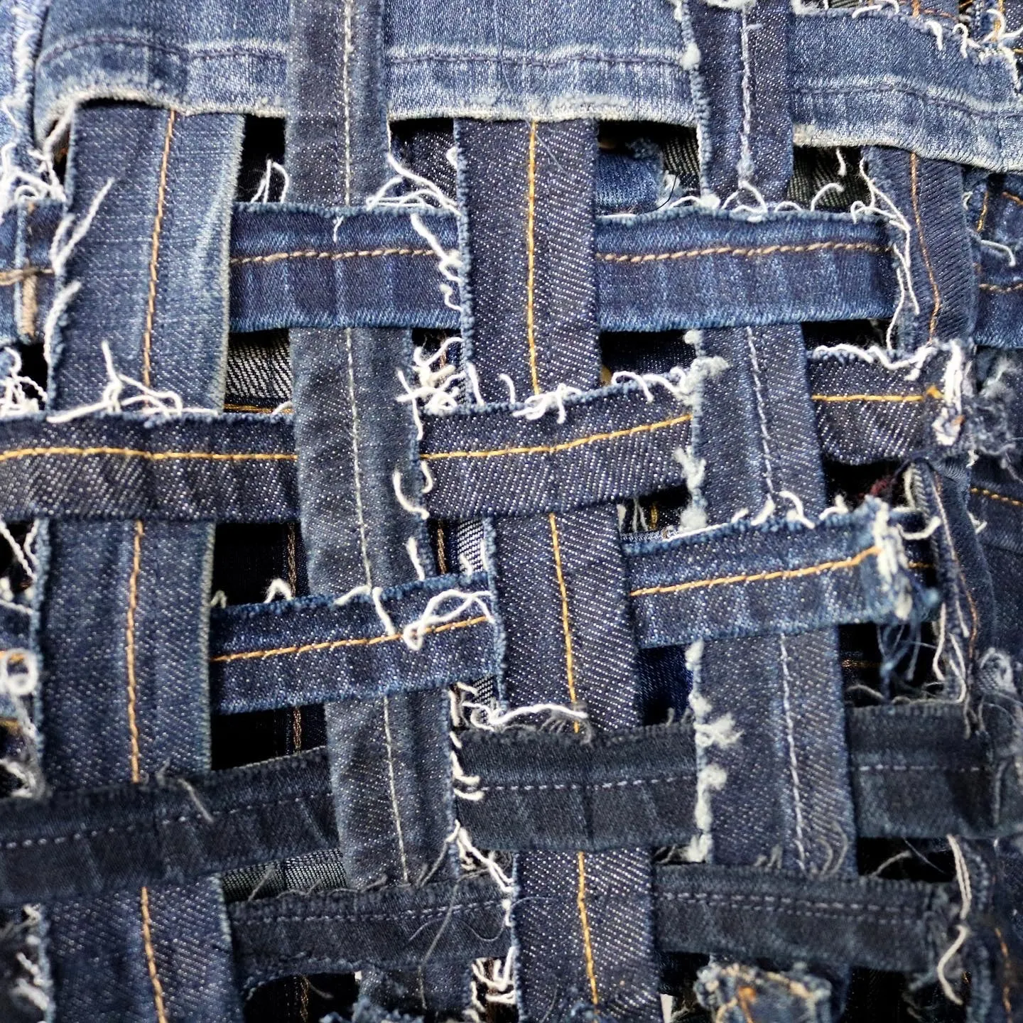 Weave Me (Into Yr Sin) - Upcycled denim Crop jacket