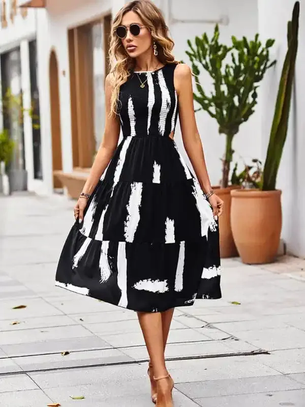 Women’s Elegant Floral Sleeveless Dress