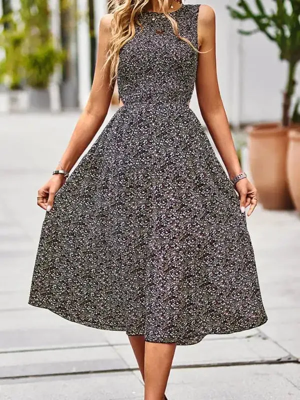 Women’s Elegant Floral Sleeveless Dress