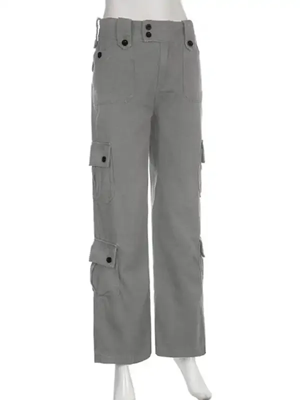 Women’s Solid Color Curve Oversize Cargo Trousers