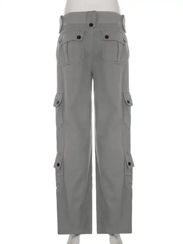 Women’s Solid Color Curve Oversize Cargo Trousers