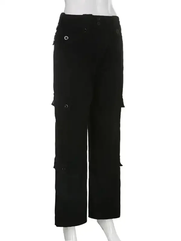 Women’s Solid Color Curve Oversize Cargo Trousers