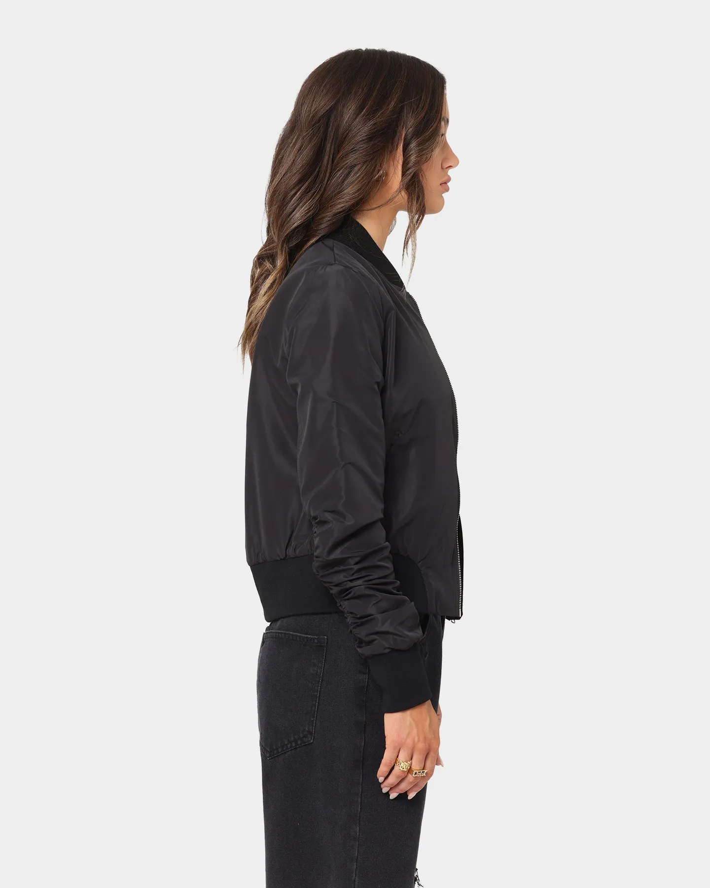 XXIII Women's Cropped Bomber Jacket Black